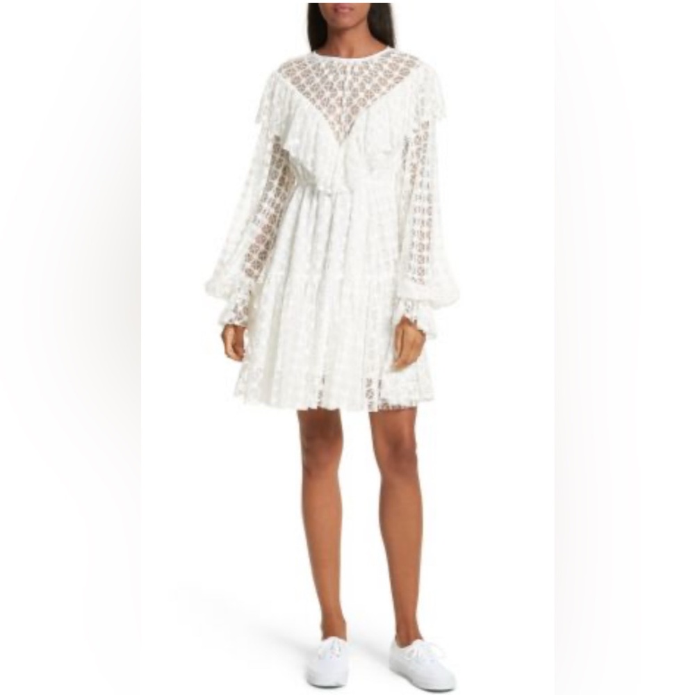 Milly Victorian Lace Mini Dress in Ivory NWT. Size 6 $525